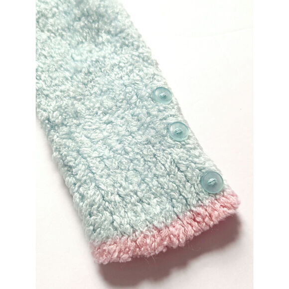 Hartstrings Vintage 1990s Light Blue Chenille Pink Heart Sweater | Baby Size 24M - Picture 6 of 9